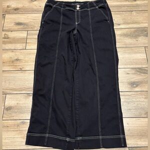 Super Baggy Pull on Wide Leg Black Jean Size 14R (35x29) 11 inch leg opening